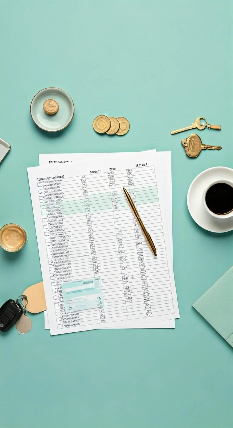 Health insurance cards amidst financial spreadsheets indicating cost management