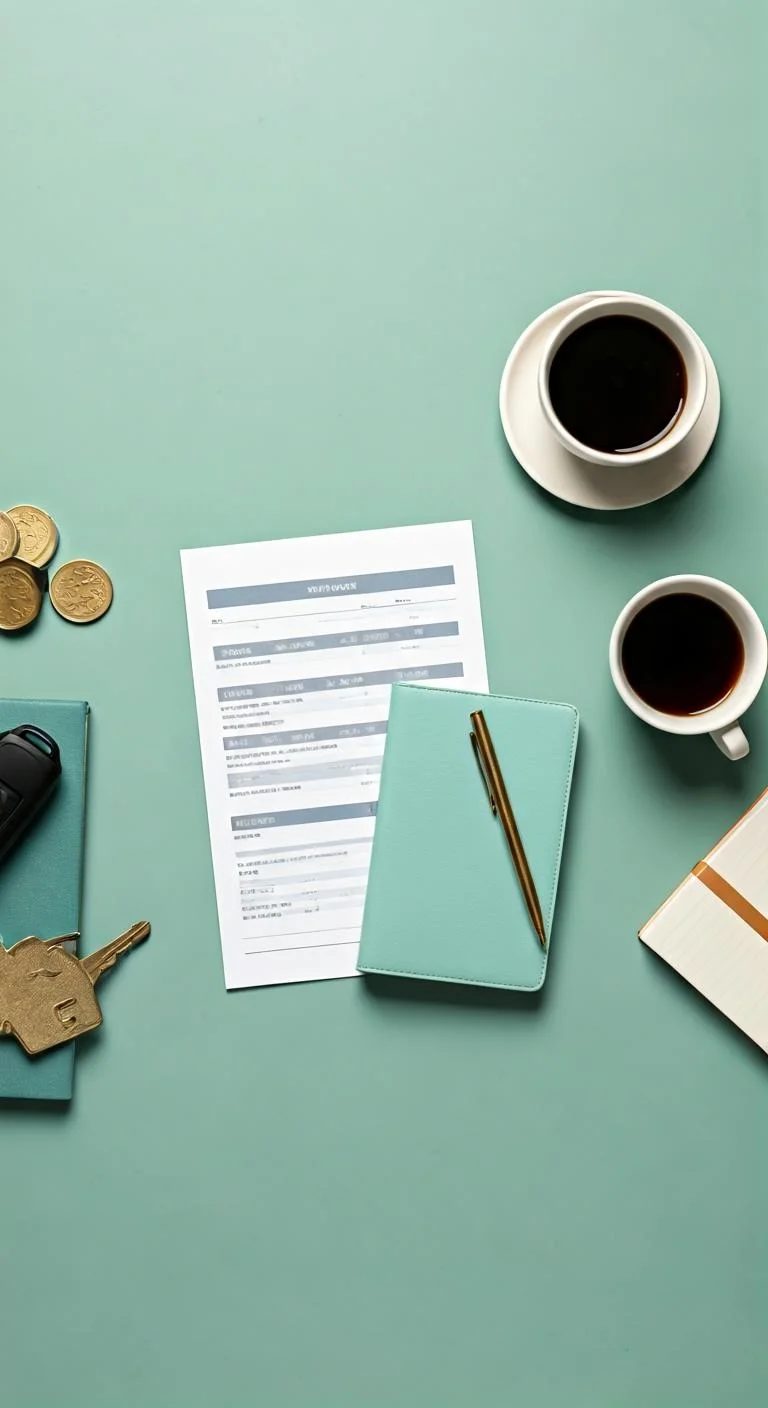 Credit score report being analyzed with financial tools