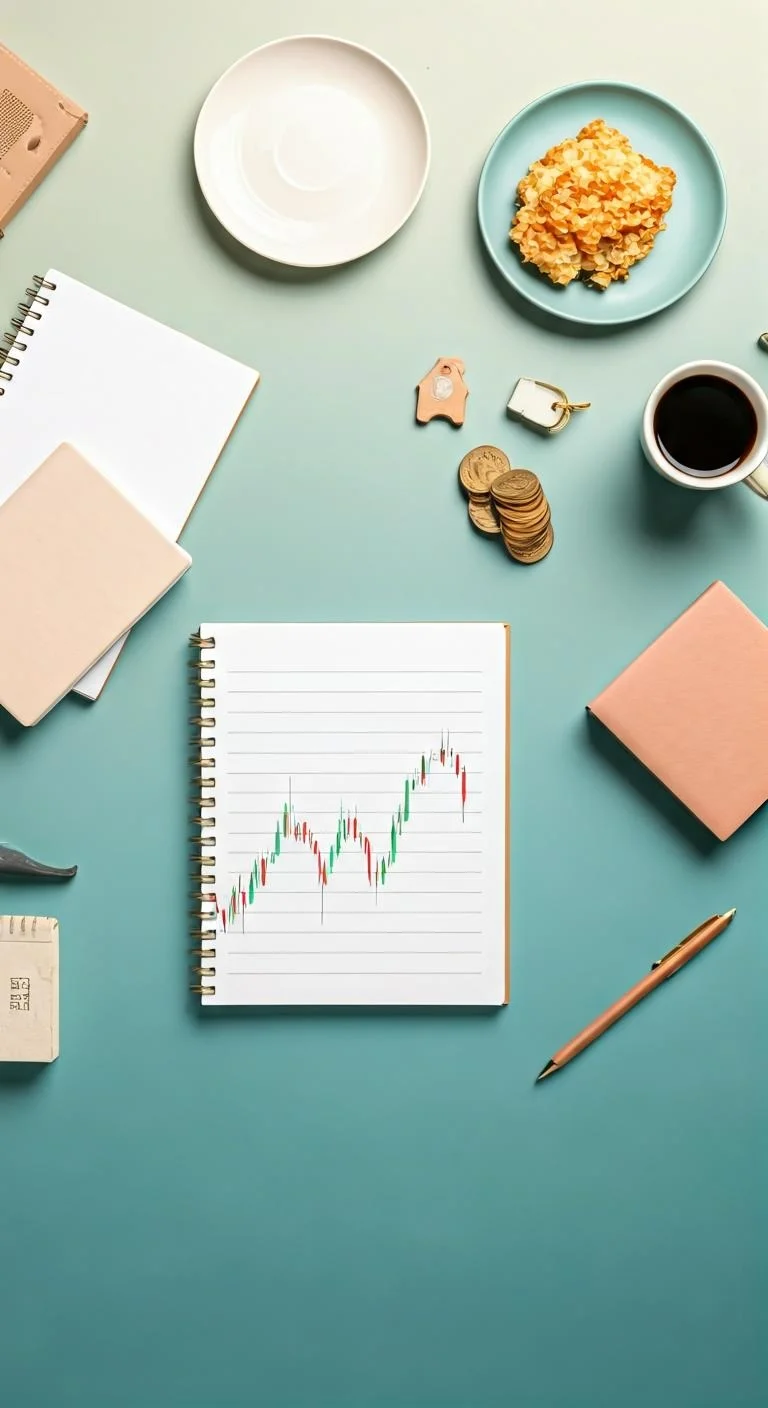 An investment portfolio featuring diversified assets and market charts.