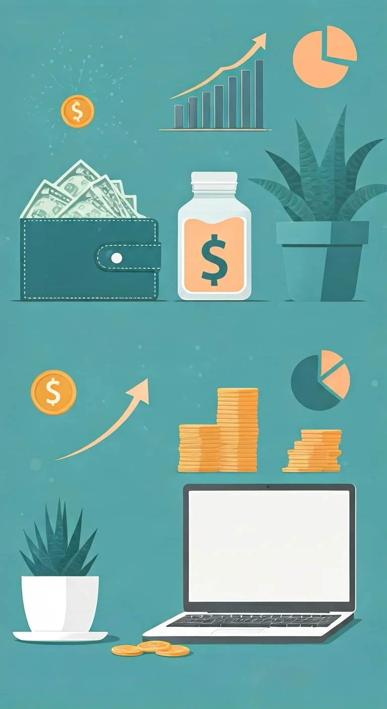 Diagram showing a diversified portfolio including various mutual funds