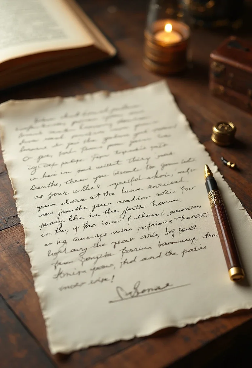 A handwritten letter on a piece of stationery