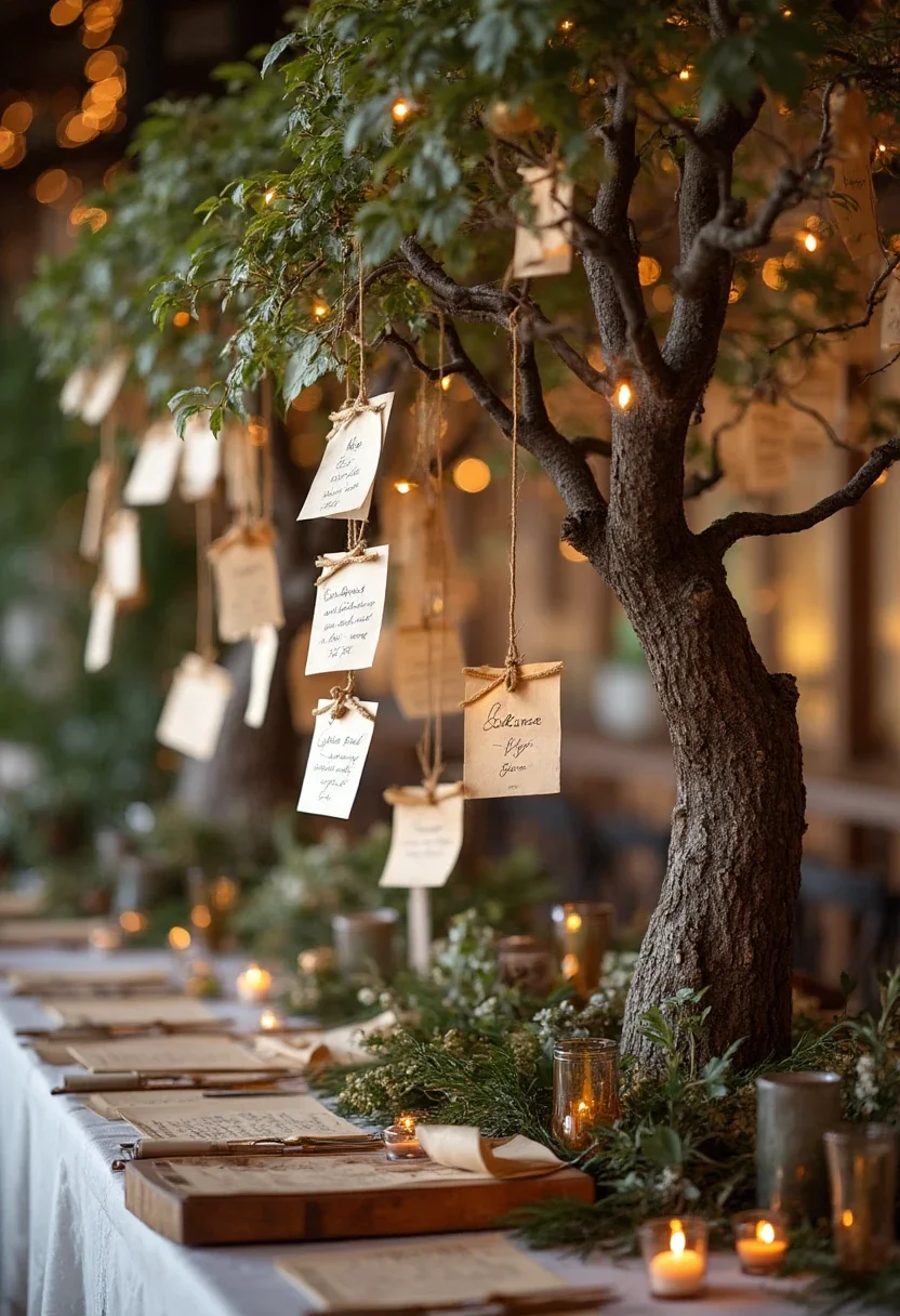 Interactive guest book with message tree and photo booth.
