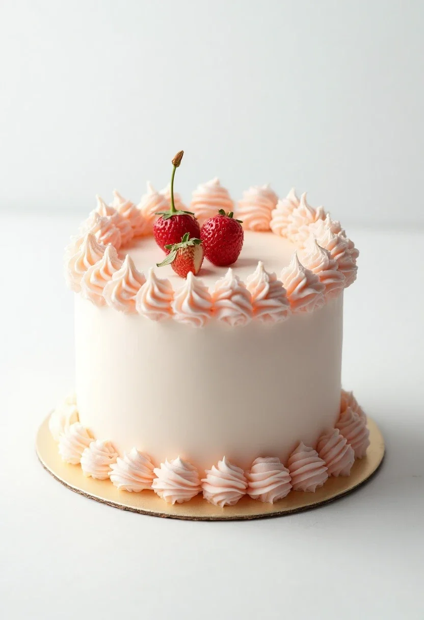 Classic cake with delicate piping and minimal decorations