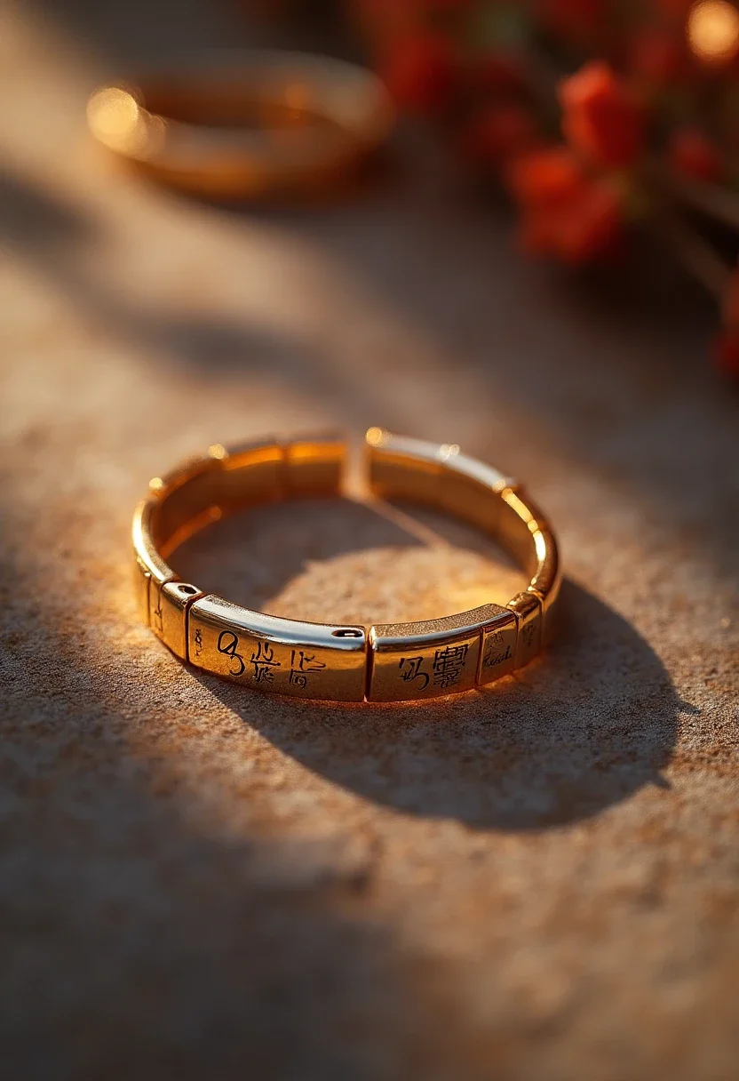 Custom jewelry with engraved initials and message.
