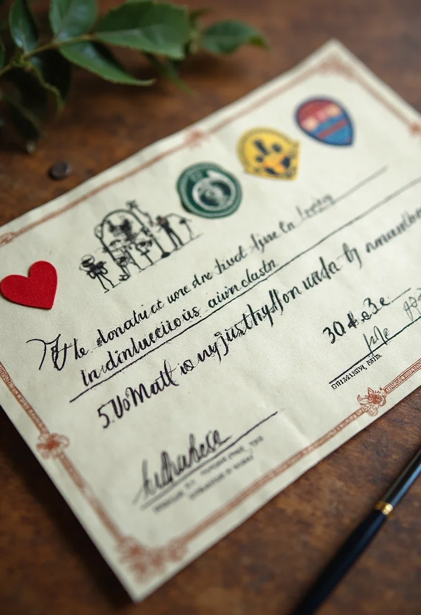 Charitable donation certificate with cause symbols.